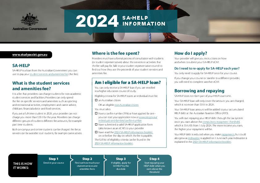 2024 SAHELP fact sheet Study Assist, Australian Government